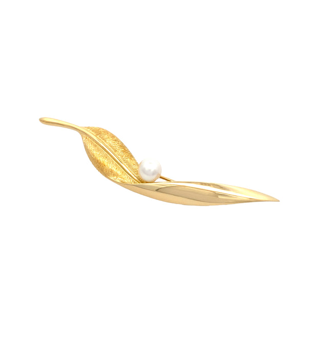 MIKIMOTO K18 アコヤパール ブローチ