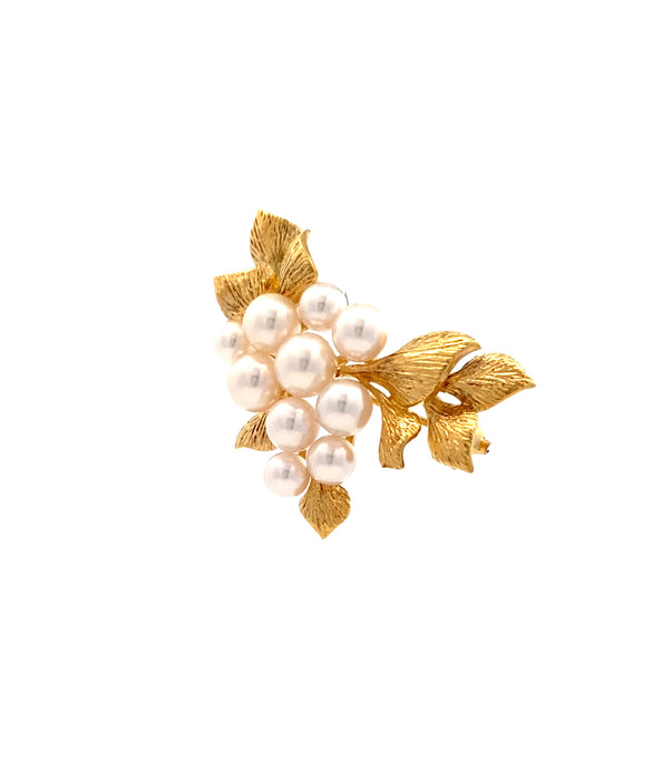 MIKIMOTO K18 アコヤパール ブローチ